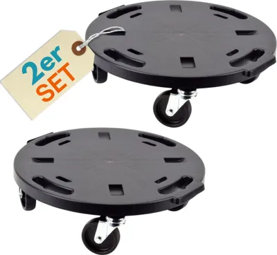 Produktbild von 2er Set Transportroller Rollbrett Transportrollen Rollbrett Werkstatt Pflanzen Rollbretter Transport Möbelrollen flach Pflanzenroller rund Transporthilfe mit Rollen 40