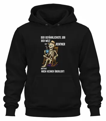 Imagen del producto de El trabajo más peligroso del mundo. Frase para jubilados. Sarcasmo. Sudadera con capucha, negra, talla XL