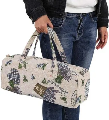 Image de Organiseur de couture avec espace de rangement supplémentaire et compartiment à fils, violet, artisanat