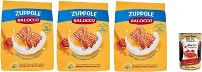 Produktbild von Balocco Zuppole Biscotti con latte italiano, Kekse mit italienischer Milch, biscuits cookies 100% Italienische Kekse 3x 700g + Italian Gourmet polpa 400g