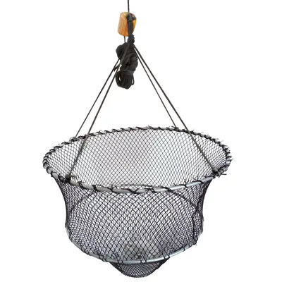 Produktbild von Krebsteller 40 cm Durchmesser mit stabiler 8 mm Maschenweite, Ködernadel und Beschwerung