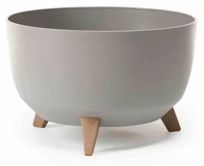 Image de Pot de fleurs en plastique gris, pour intérieur et extérieur