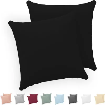 Produktbild von Kissenbezug 60x60 (Set aus 2) - 100% Baumwolljersey, 150 GSM - 60 x 60 cm - Kissenbezug 60x60 - Kissenbezug mit Reißverschluss -
