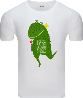 Produktbild von Diarbo Herren T-Shirt mit Lustiger Tierdruck Froschkuss Weiß Gr.L