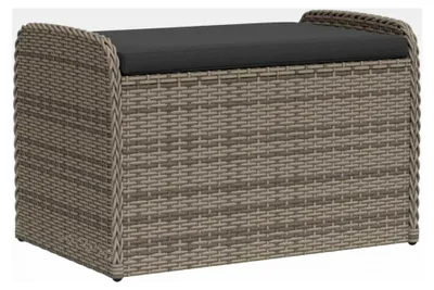 Produktbild von Aufbewahrungstruhe für den Außenbereich, Bank, Aufbewahrungsbox mit Kissen, grau, 80 x 51 x 52 cm