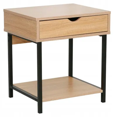 Zdjęcie produktu dla Szafka nocna z szufladą do sypialni 48 x 40 cm kolor dąb naturalny FURNITEX SN6-FX