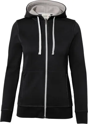 Produktbild von HAKRO Hakro Damen Kapuzenjacke Bonded #255 Gr. 2XL schwarz/silber
