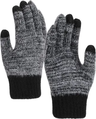 Produktbild von Winterwarme Handschuhe für Damen und Herren, Touchscreen-Handschuhe, gestrickte, dicke Handschuhe mit hochelastischen Bündchen für Outdoor-Aktivitäten wie Reisen und Radfahren