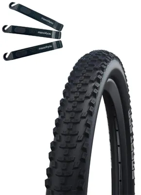 Productafbeelding van 1 x Schwalbe Smart Sam ADDIX Performance Line fietsband, 27,5 x 2,60 (65-584), zwart, inclusief bandenlichters