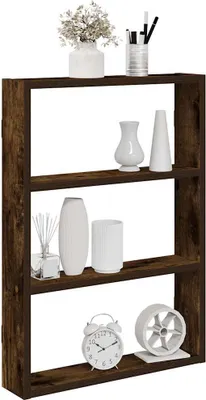 Obrázek produktu pro Maison Exclusive – nástěnná police z kouřového dubu 43 x 9 x 60 cm, dřevěný materiál
