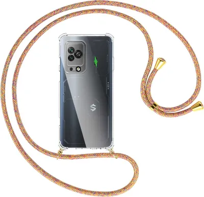 Produktbild von Handykette Backcover-Schutzhülle mit Band (Metall goldfarben) für Xiaomi Black Shark 5 Pro (6.67'') - Rainbow