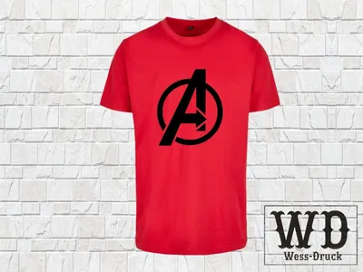 Produktbild von Wessdruck Avengers T-Shirt Rot Schwarz L