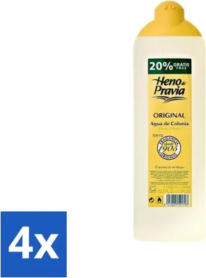 Imagen del producto de Heno de Pravia – Agua de Colonia – Fragancia original – Refrescante y lujosa – 780 ml – Paquete económico – 4 unidades