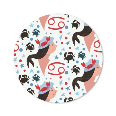 Produktbild von MuchoWow® Mauspad Mousepad Tierkreiszeichen - Krebs - Muster 20x20 cm - Mousepads - Maus Mat - Pad - Mausunterlage - Schreibtischmatte