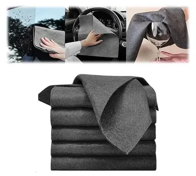 Produktbild von 5X Verdicktes Magisches Reinigungstuch, Streifenfreies Mikrofasertuch, Wiederverwendbare Ultra Saugfähig Putzlappen, Putztuch Für Autoglas (30*30cm)