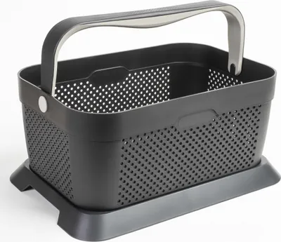 Produktbild von rati Basket - Grau, Smarter Auto Korb zum Einkauf & Outdoor-Aktivitäten, mit Befestigungsadapter zum Kofferraum, rutschfest und Stabil während der Fahrt I Schwarz, aus 94% Recycling Material