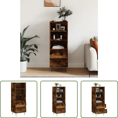 Produktbild von The Living Store Highboard Räuchereiche 40x36x110 cm Holzwerkstoff