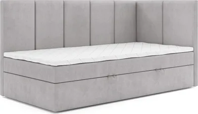 Produktbild von Jugendbett, Eckbett ERIS MAX, Boxspringbett, Federkern +Topper T25 (90x200 cm, Grau- Swing 16, Öffnungsseite RECHTS)