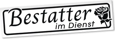 Produktbild von PantherPixel Bestatter Magnetschild Auto Bestattungsunternehmen Magnetfolie Geschenkidee 45 x 12 cm REFLEKTIEREND