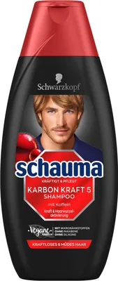 Produktbild von Schauma Men Shampoo KARBON KRAFT 5 | 400ml Koffein Kräftigung für kraftloses Haar