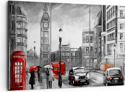 Produktbild von Bild auf Leinwand - Leinwandbild - London Bus - 105x70cm - Wand Bild - Wanddeko - Wandbilder - Leinwanddruck - Bilder - Kunstdruck - Wanddekoration - Leinwand bilder - Wandkunst - CE105x70-3939