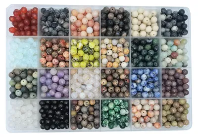 Image de 1200 perles rondes en pierre naturelle de 6 mm, idéales pour la fabrication de bijoux