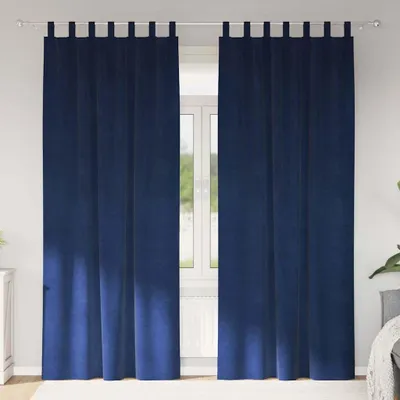 Immagine prodotto di Tende oscuranti 2 pcs Blu Scuro 140 x 225 cm Velluto