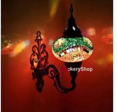 Produktbild von Oosterse Wandlampe – Handgemachte Mozaïek Lampe aus Türkei – Ø 19 cm, Höhe 28 cm – E14 LED inklusive