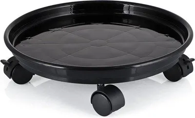Obrázok produktu pre Vozík na rastliny 30 cm vozík na kvetináče s brzdovými kolieskami Plastový vozík na rastliny pre ťažké záhradné rastliny - nosnosť 56 kg (čierny) od Skelang