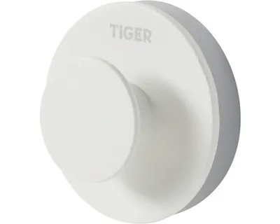 Produktbild von Tiger Urban Klebehaken weiß, Edelstahl, 3,5 cm, ohne Bohren, 1 kg Tragkraft, für Handtücher
