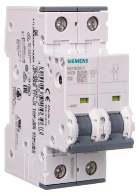 Immagine prodotto di Interruttore miniaturizzato Siemens 2 A 2 poli C (5SY6202-7)