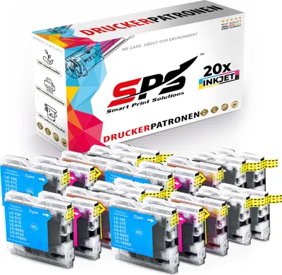 Produktbild von 20x Tinten Brother LC-970 LC-1000 Multipack kompatibel für Brother DCP-157C