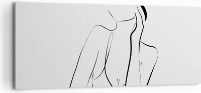 Produktbild von Bild auf Leinwand - Leinwandbild - Einteilig - Frau Linien Minimalismus - 120x50cm - Wand Bild - Wanddeko - Wandbilder - Leinwanddruck - Bilder - Wanddekoration - Leinwand bilder - AB120x50-4488