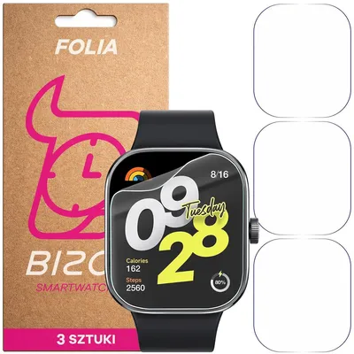 Produktbild von 3x Schutzfolie für den Bildschirm für Xiaomi Redmi Watch 4, Bizon Watch HydroFlex