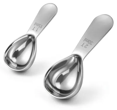 Kaffeelöffel-Portionierer 2er-Set, 15+30 ml, Edelstahl