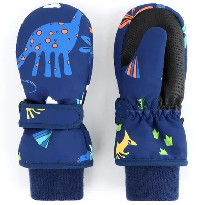 Immagine prodotto di Guanti da sci per bambini, impermeabili, caldi, blu, taglia 1-2 anni