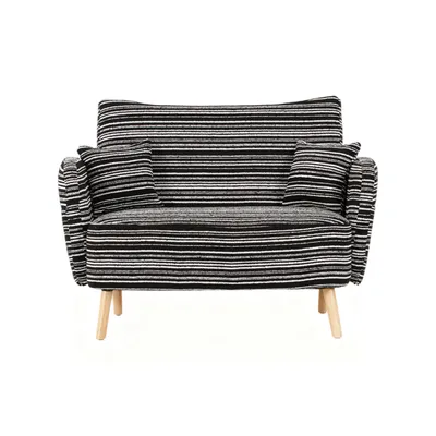 Produktbild von LVHOM XXL Sessel aus Bouclé-Stoff mit Seitentasche, Loveseat mit Kissen, Polstersessel Relaxsessel 121x87x81,5 cm, Belastbarkeit 250kg, Schwarz