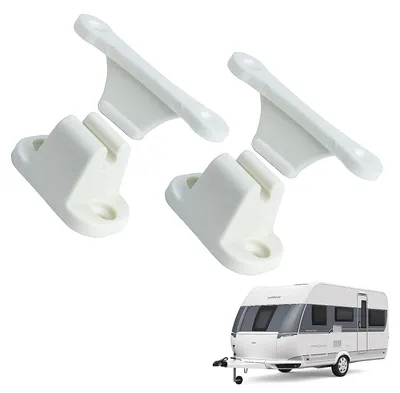 Produktbild von 2 Türriegel für Wohnmobile, Wohnwagen und Boote, für Staufachtüren, Wohnwagen, Boote und Schränke.