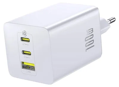 Image de Chargeur secteur Baseus EnerFill FE11, 1x USB-A, 2x USB-C, 100W, Blanc