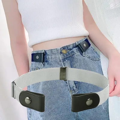 Immagine prodotto di CHPN – Cintura senza fibbia – cintura elastica – cintura – bianco – unisex – cintura regolabile – massimo 104 cm