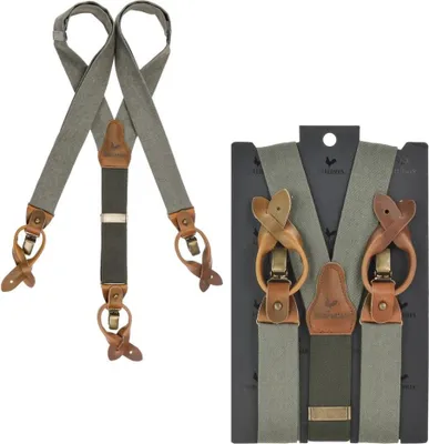 Produktbild von Sir Redman Hosenträger Work Service Herren Damen mit Clips und Lederlaschen für Knöpfe green (lindgrün)