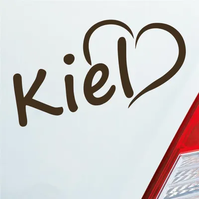 Produktbild von Auto Aufkleber Kiel Herz Stadt City Love Liebe Heimat 13x8 cm Braun Sticker Heckscheibenaufkleber