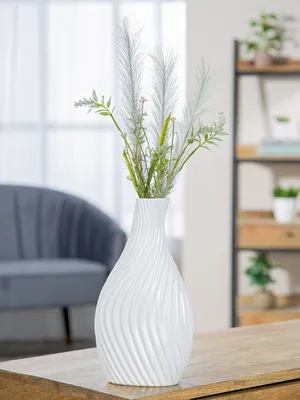 Obrázek produktu pro Váza Gilde, organický design, Faro, keramika, bílá, balení 3 kusů. Výška: 29,00 cm, Šířka: 15,50 cm, Hloubka: 8,00 cm. Číslo produktu: 58164