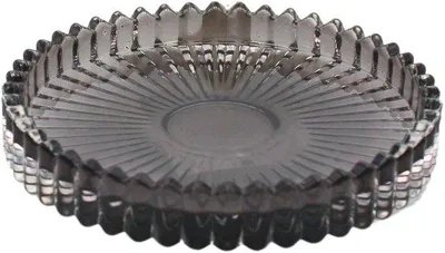 Produktbild von Set mit 4 Untersetzern aus Glas – Rund – Hellgrau und Dunkelgrau – Durchmesser 10 cm