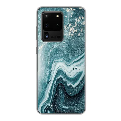 Produktbild von MuchoWow® Handyhülle Schutzhülle Hülle für Samsung Galaxy S20 Ultra Naturstein - Glitter - Muster Silikon Softcase Handy Hülle - Karteninhaber