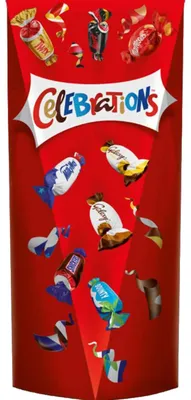 Produktbild von Celebrations Pop Box einzeln verpackte Milchschokoladen Pralinen 350g