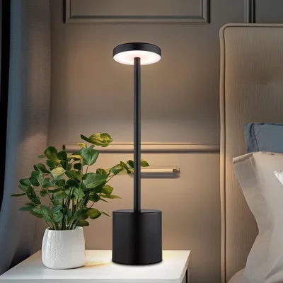 Produktbild von LED Tischleuchte, Touchdimmer, Akku, schwarz, H 34 cm