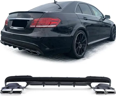 Produktbild von Heckdiffusor mit Endrohre Chrom für Mercedes E Klasse W212 13-16 mit AMG Line