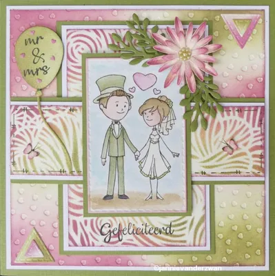Stanzschablone und Clear Stamp Hochzeit, 4,3 x 6,4 cm, für Karten basteln