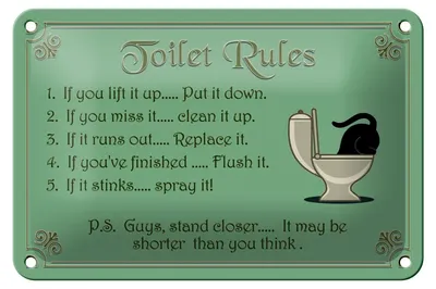 Produktbild von Blechschild Spruch 18x12cm Toilet Rules if you lift it up